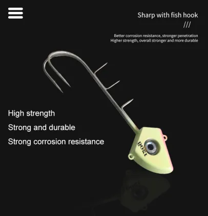 Glow-in-the-Dark Double Hook Lead Head for Deep Sea Fishing (80-200g)