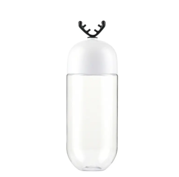 Cute Antler Milk Tea Bottle - 350ml/500ml PET Transparent with White Screw Cap (Hot Sale)
