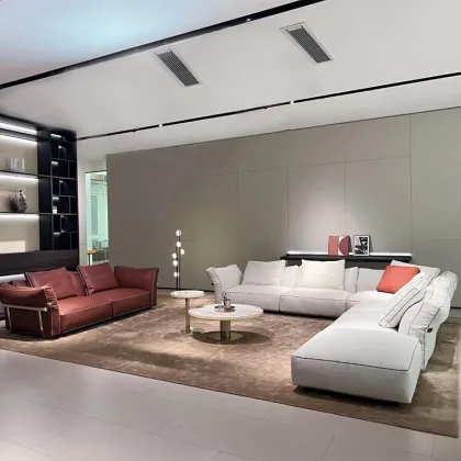 MOYI Designer Flexform Modular Fabric Sofa: A Simple Living Room Addition for Nordic, Modern Villa, and Large Apartment Settings