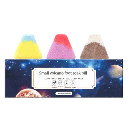 Small volcano foot soak pill