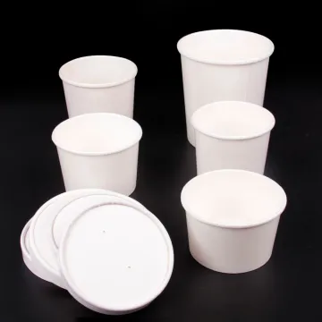 12oz PP Lidded Soup Cup and Ice Cream Containers: White Design with Vented Lid - Perfect for Hot Soups and Cold Desserts