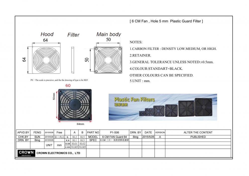 6cm Plastic Guard Filter