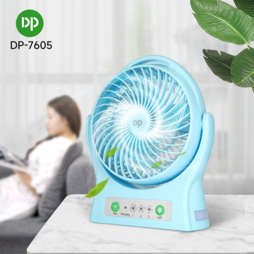 8 inch Rechargeable Desktop Fan with Emergency Light