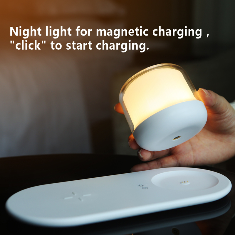 Wireless Charger Table Lamp Multifunction Digital Clock Bedside Table with Alarm Clock