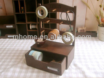 Fantastic antique wood rack with a drawer and hooks for kitchen tidy