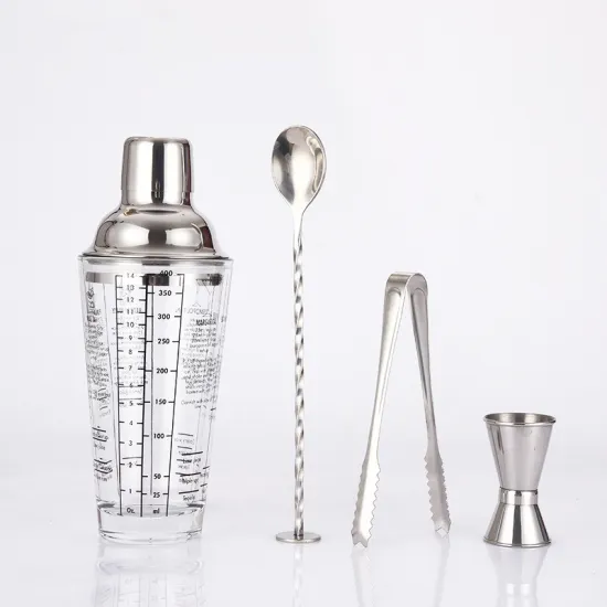 Popular New Design Stainless Steel Hand-Cranked Glass Wine Mixing Tool Set for Cocktail Shakers