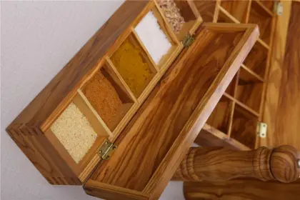 Olive Wood Salt & Spice Box