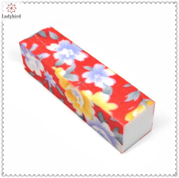 promotion Flowers design 4 ways nail sanding block for manicure and pedicure