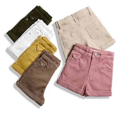 Kids Girls Cotton Shorts with Custom Logo - Summer Clothing Manufacturer