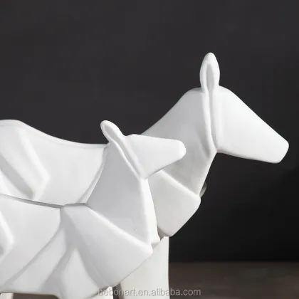 Nordic Simple Ceramic Horse Ornaments for Living Room Decor