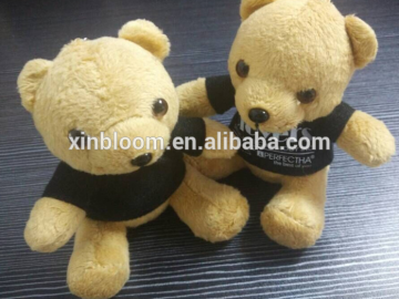 lovely cartton 10 cm brown plush teddy bear doll bag key- chain ring small hanging pendant