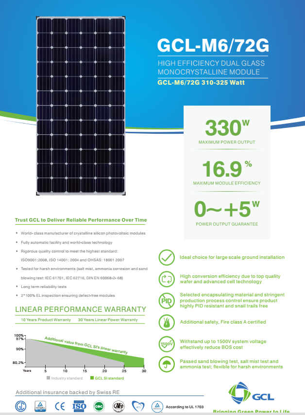 330W Mono Solar panels