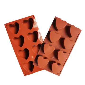 8cups heart shaped silicone chocolate cake mold