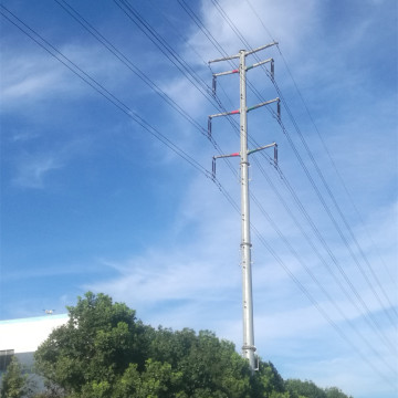 Pole en acier de distribution de puissance galvanisée à la trempette chaude