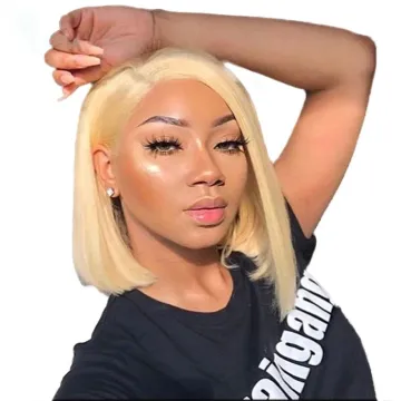 Yeswigs Pink Red 613 Blonde Grey Raw Brazilian Virgin Human Hair Bob Wig Straight Lace Front Wig Short Bob Human Hair Wig Vendor