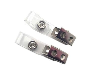 High Quality Staff Metal Badge Holder Clips with Soft Vinyl Strap - Secure and Comfortable Identification Solution