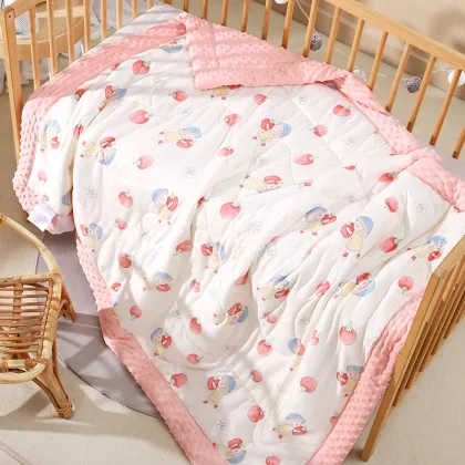 Factory Direct Baby Blanket: Knit Swaddle Quilt with Minky Dot Print