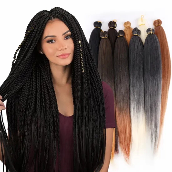 Synthetic prestretched braiding hair 52"  pre stretch hair braid pre stretched hair braid