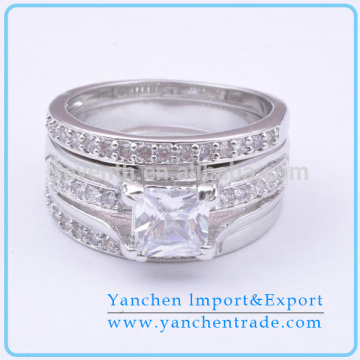 Latest Ring Design Rhodium Plated CZ Diamond Fashion Stacking Ring