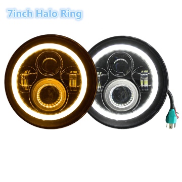 Popular Angel Eyes 10-30V 12V 24V 50w/30w Halo Ring 7 Inch Round LED Headlights For JK