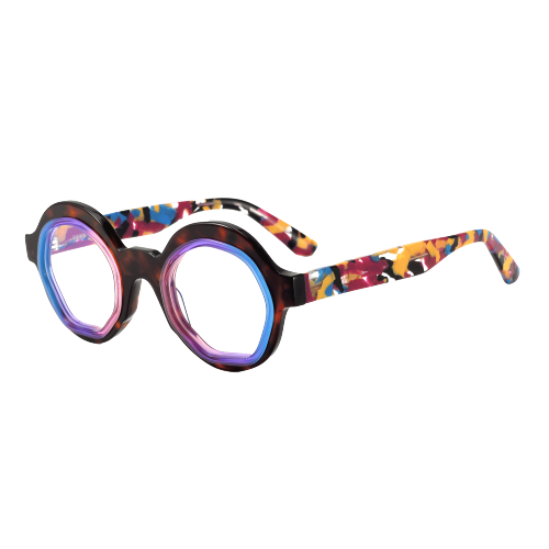 Designer Lamination Acetate Frame Round Lamination Acetate Glasses Manufactory