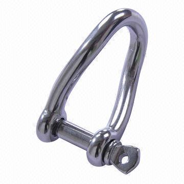Stainless steel twisted shackle, available in wire size of 4 to 12mm