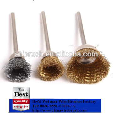 3 piece Mini mounted steel cup Brushes for Dremel Tool