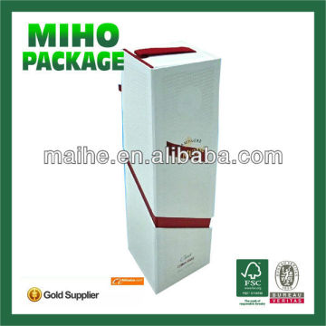 paper box for wine packaging/wine bottle box with rope