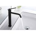 Stainless-steel matte black single handle tall basin faucet