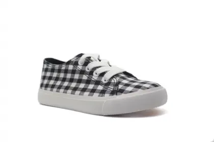 Plaid Slip-on Sneaker On White Sole Shoes