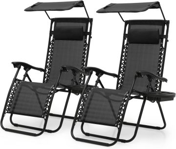 Portable Outdoor Fishing Folding Lounge Chair - Zero Gravity Patio Beach Chair