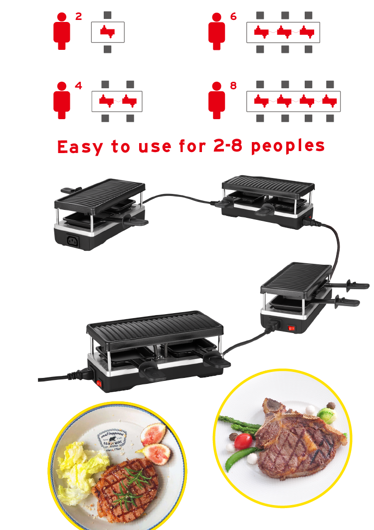 RACLETTE GRILL FOR 2 PERSONS (7)