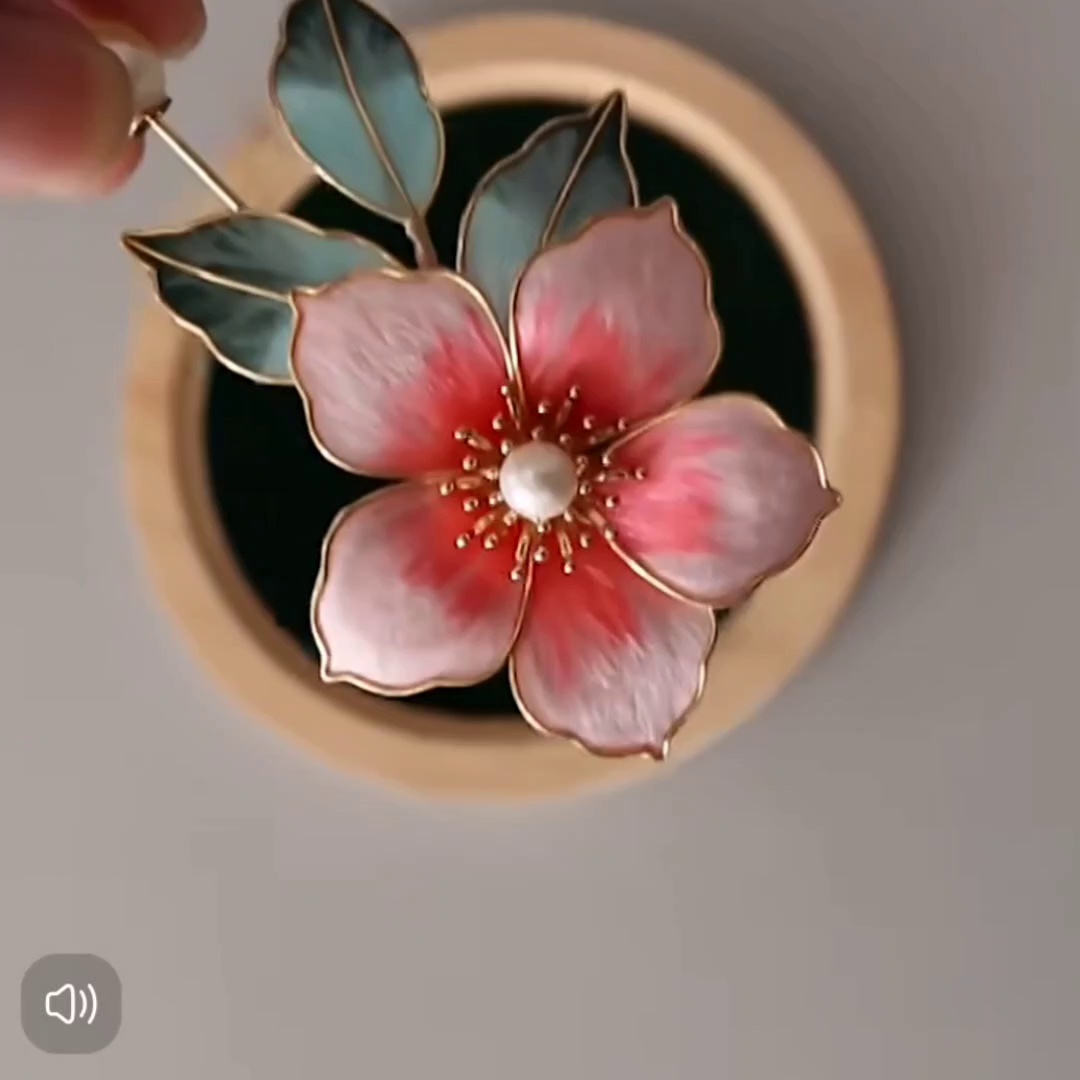 Intangible Cultural Heritage National Style Velvet Flower Peach Blossom Brooch