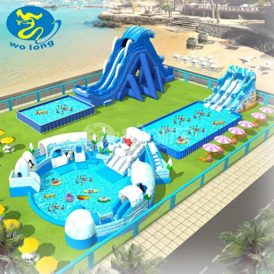 Portable kids aqua park inflatable water