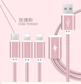 3 in1 USB ชาร์จข้อมูลโทรศัพท์มือถือความเร็วสูงสำหรับ iphone &amp; andriod