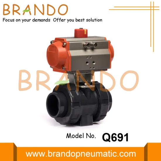 UPVC PVC Pneumatic Actuated Ball Valve 2'' DN50