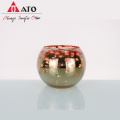 Ato Leaf Pattern Glass Candle Candle Candle Jar