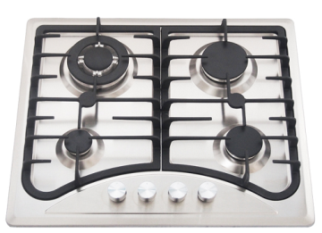 Burner Gas Hob 4 Burner argenteo costruito in Hob