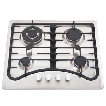 Burner Gas Hob 4 Burner argenteo costruito in Hob