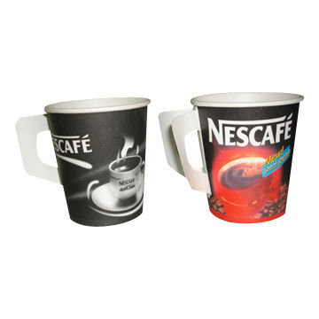 Paper cup with handle, made of paper