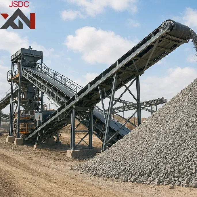 Industrial Conveyor System for Handling Aggregate