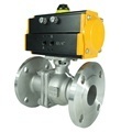 Pneumatic 2 Way Flange Ball Valve DN15-DN200 Double Flanged Stainless Steel with Pneumatic Actuator