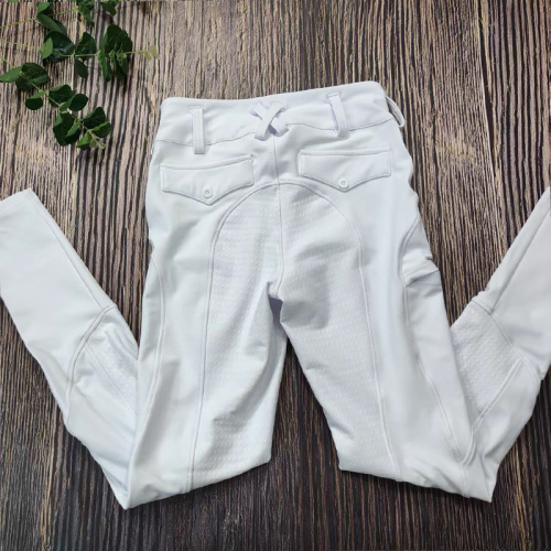 White Classic Button Equestrian Breeches