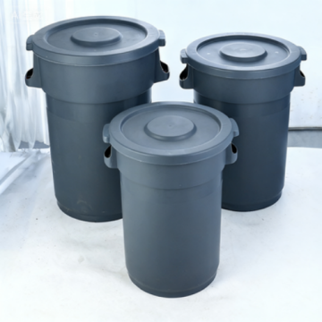 Large Round Trash Can with Lid for Commercial Kitchen Waste Storage