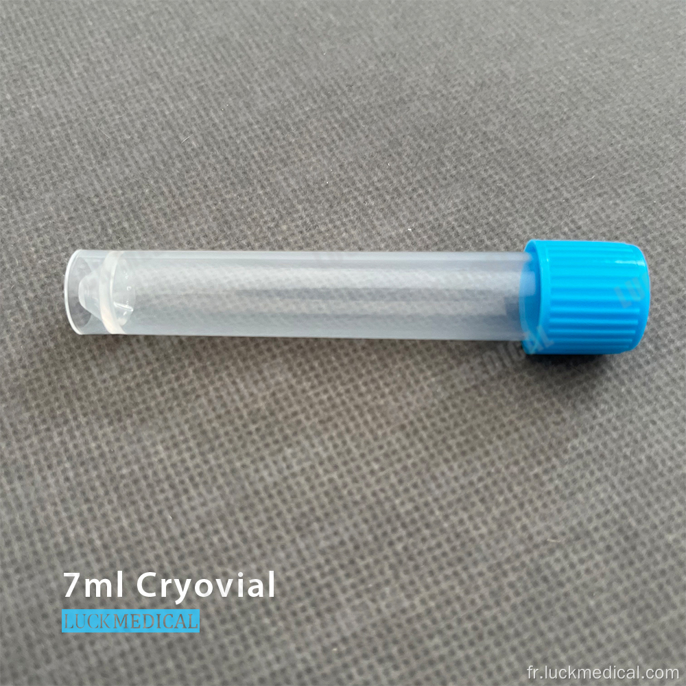 7 ml de tube en plastique cryogénique FDA