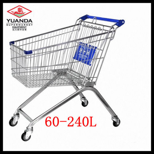 Retail supermarket metal shopping trolley used