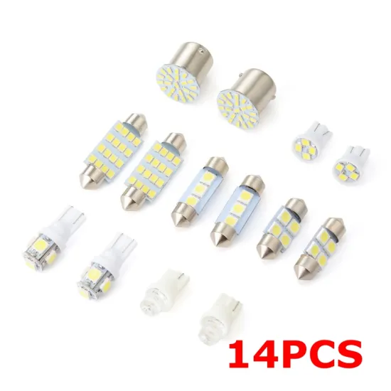14pcs/lot LED 1157 T10 31 36mm Car Auto Interior Map Dome License Plate Replacement Light Kit White Lamp Set