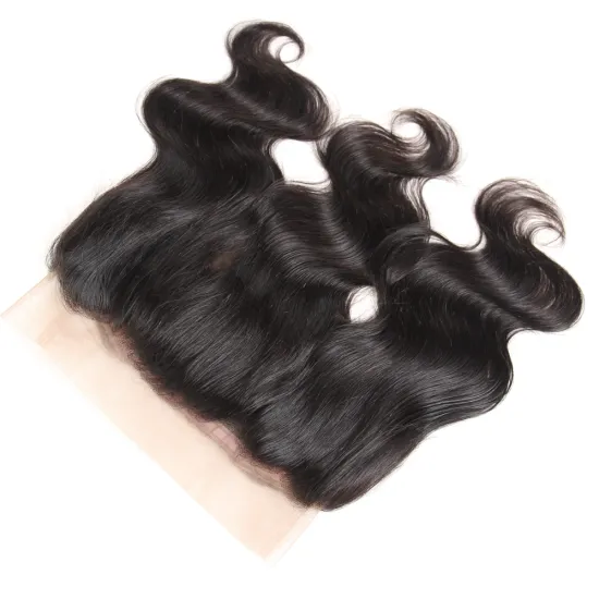 Natural Hairline Virgin Wavy Pre Plucked Brazilian Body Wave 360 Degree Full Lace Frontal Closure