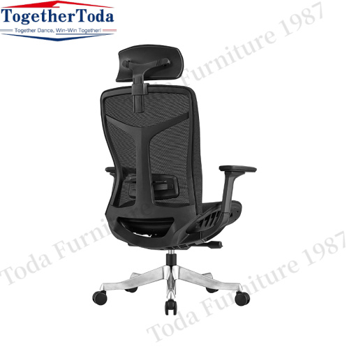 Black Adjustable Height Mesh Office Chair With Headrest