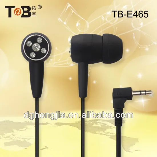 2014 brand new black diamond in-ear earphones/earbuds for cell phone/laptop/Tablet PC China manufacturer supplier in Dongguan